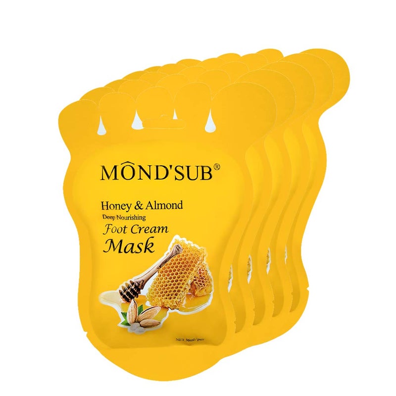قناع ترطيب القدمين بالعسل واللوز من MONDSUB 5 أزواج